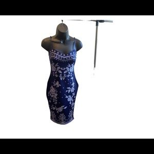 Beautiful navy blue and white brunch dress